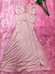 Pink Corset Style Midi Dress