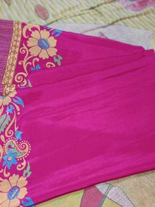 Elegant Crape Pink Saree