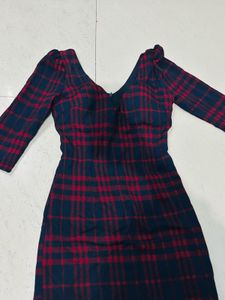Plaid Padded Mini Dress