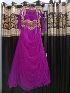 Beautiful Ethnic Purple Gown With Duppatta