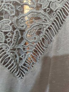 Black Lace Detail Top
