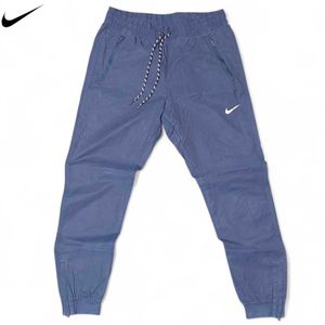 Nike Air Blue Trackpants–YKK Zippers & White Swoos