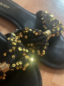 Beautiful Black Golden Flats