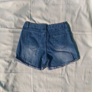 Distressed Denim Shorts