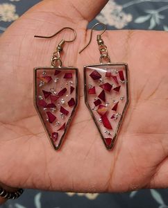 Rose Petal Resin Earrings