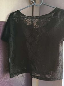 Black Lace Crop Top