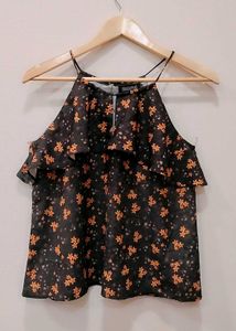 BLACK PRINTED TOP