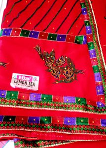 Emerald Green Embellished Silk Sare2