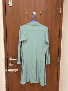 Mint Green Ribbed Knit Cardigan