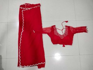Red Saree with Blouse