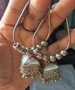 Silver Jhumka Earrings