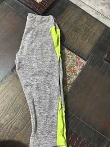 Gray Active Wear Capri For Running