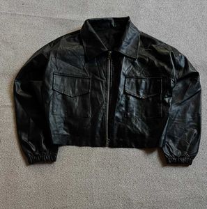 Cropped Leather Jacket For Women