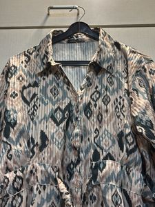 Patterned Shirt Dress