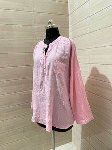 light pink oversized cotton shirt