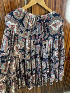 Paisley Print Tiered Mini Skirt
