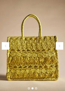 Rafia Boho Fringe Tote Bag