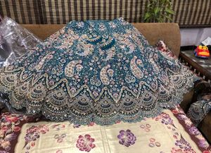 blue Embroidered Lehenga Choli Set