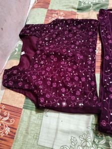 Burgundy Crop Top Skirt Set