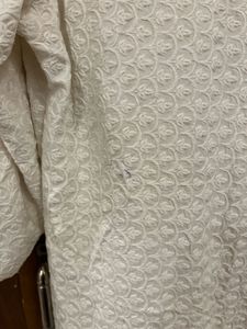 White Chikankari Kurti - Size S