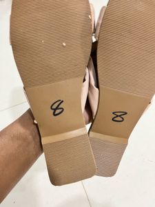 Pink Knotted Strap Flat Sandals