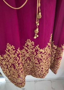 Elegant Embroidered Maroon Dress