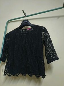 Classy Black Netted Top