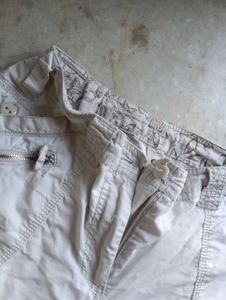 White Baggy Cargo Pants (Unisex)