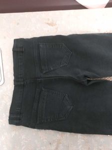 black jeans and like new dark peach top