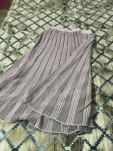 Striped Pleated Skirt