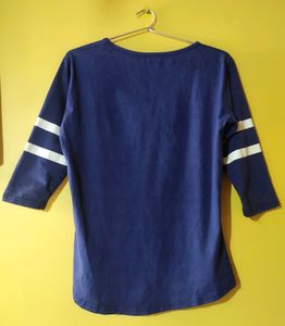 Casual Regular Sleeves Printed Women Blue Top