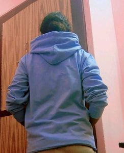 Nimesh Fashion Men Women Light Blue Hoodie(Medium)