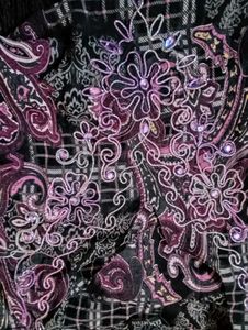 Y2k Checkered Paisley Mesh Embroided Kurti