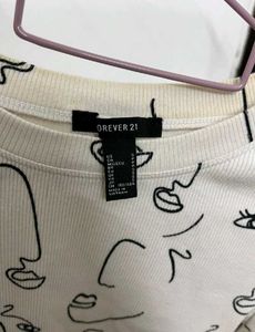 Face Print Crop Top
