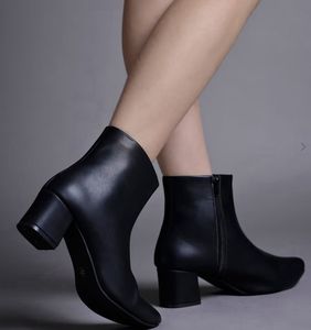 Black Pointed-Toe Ankle Boots