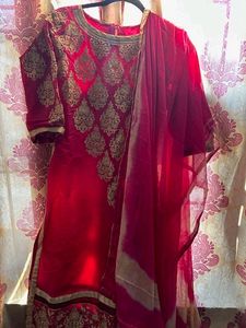 Rani colour suit with lining inside and duppata