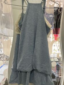 Blue Top with Lace Detail