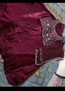 Burgundy Embellished Lehenga Set
