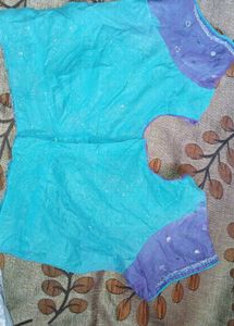 Turquoise Embellished Blouse Piece