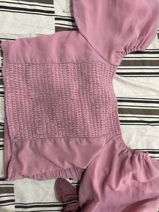 Chic Pink Pleated Top