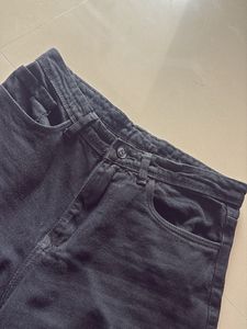 Black Ripped Wide Leg Jeans