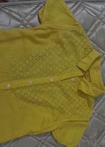 Collar Kurti In Yellow