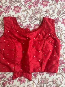 Red Embellished Blouse