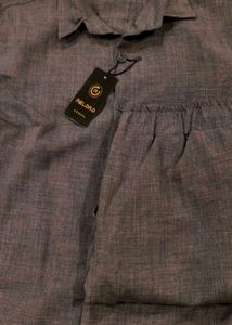 Grey Linen Co-ord Set For Man