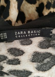 Zara Tan And Black Blouse