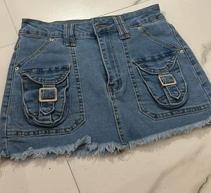 Denim mini skirt