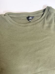 Olive Green Ribbed T-Shirt size XS to XXS
