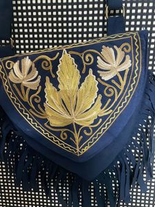Embroidered Fringe Crossbody Bag