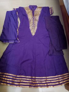 Purple & Gold Indian Anarkali Set