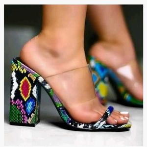 Snakeskin Print Heels